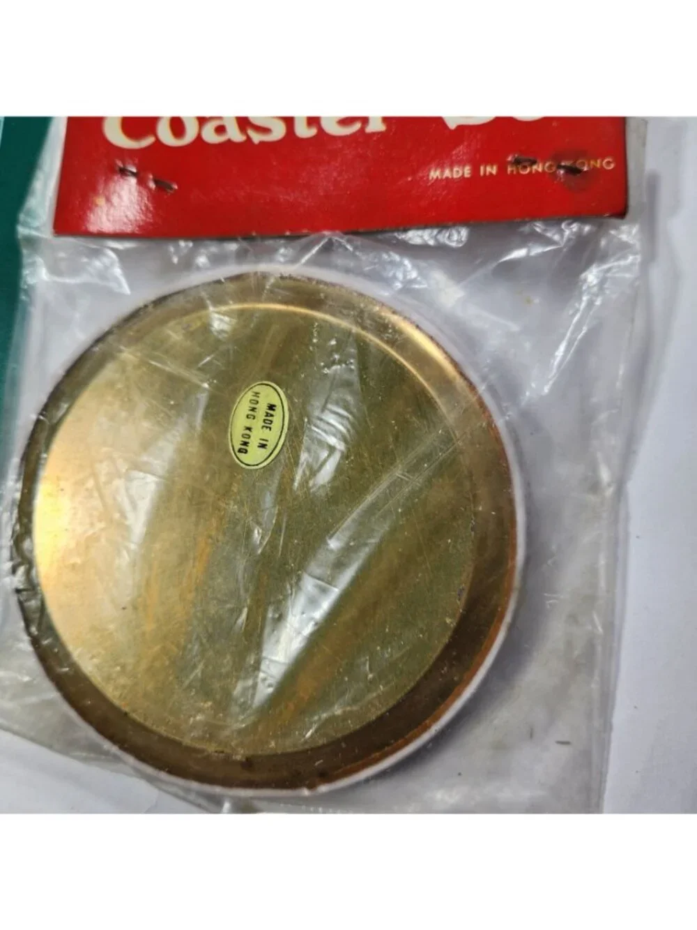 Set of Four Coasters Canada Prince Edward Island Map Gold-Tone Backing